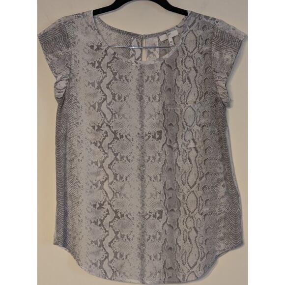 Joie ~ Size XXS ~ Rancher Irregular Snake Silk Print Top 100% Silk- Keyhole Back - Picture 2 of 10